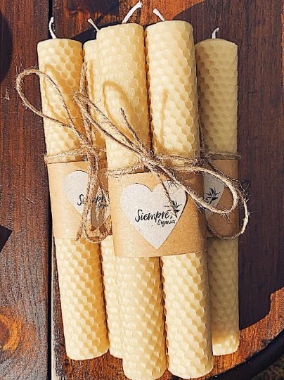 Honeycomb Beeswax Taper Candles, Gifts